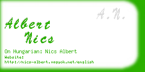 albert nics business card